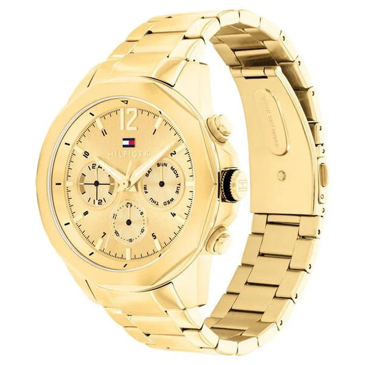 Tommy Hilfiger Gold Dial Golden Stainless Steel Strap Watch for Men ntth1792060