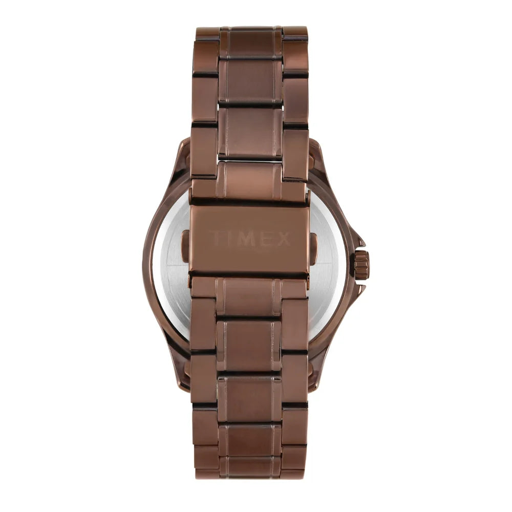 Timex Men Brown Round Analog Dial Watch- TW000X136