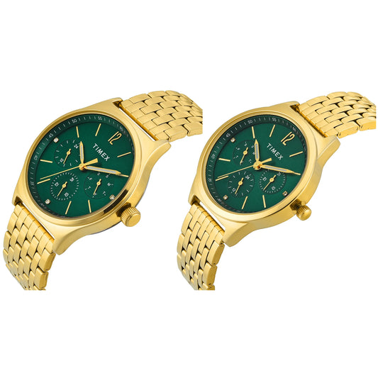 TIMEX Trendline Round 42mm Green Dial Analog Watch - For Couple TW00PR348