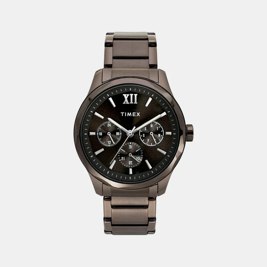 Timex Fashion Men Quartz Brown Dial Multi-Function Stainless Steel Watch TW0TG7636