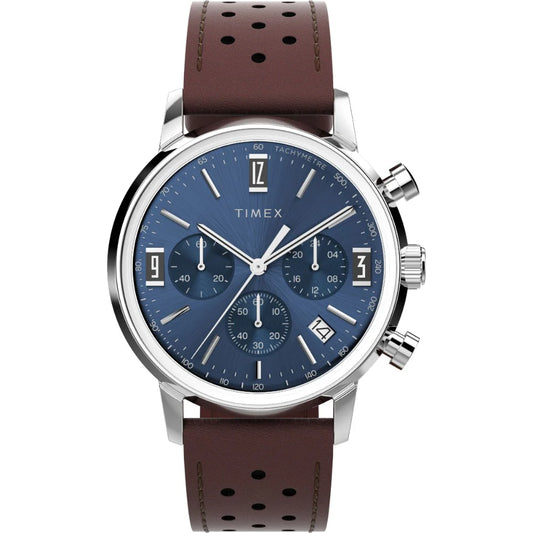 Timex Marlin Chronograph Tachymeter 40mm Leather Strap Watch - TW2W10200UJ