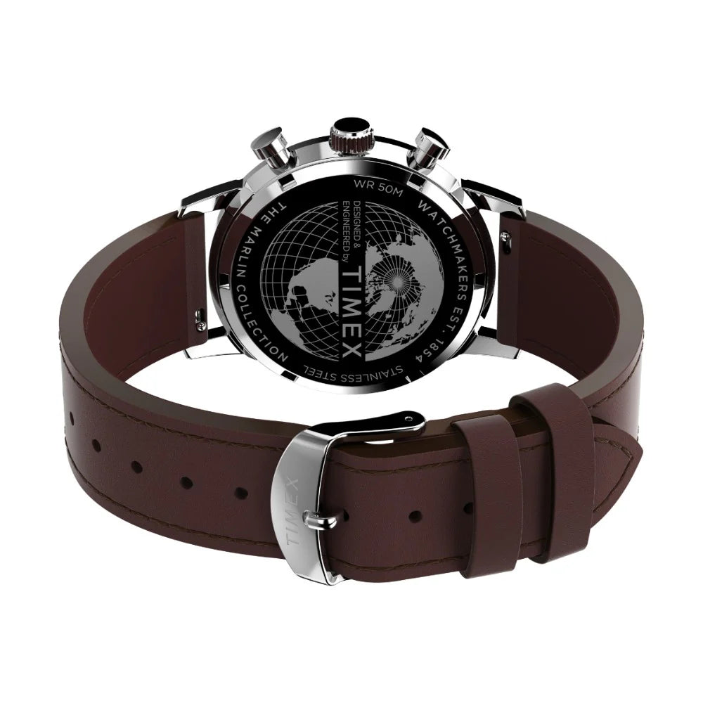 Timex Marlin Chronograph Tachymeter 40mm Leather Strap Watch - TW2W10200UJ