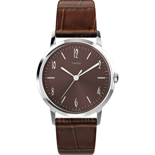 TIMEX Marlin Brown Round Dial Mechanical Automatic Men's Watch - TW2W93300UJ
