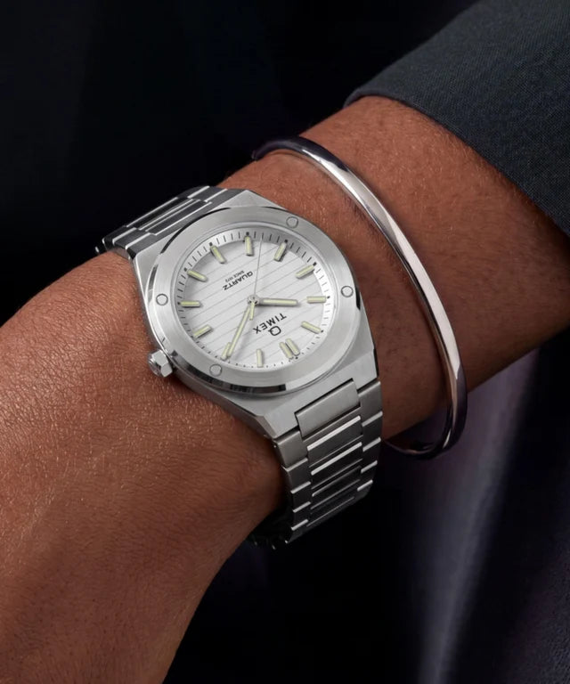 Q Timex Marbella 34mm Stainless Steel Bracelet Watch TW2Y81800