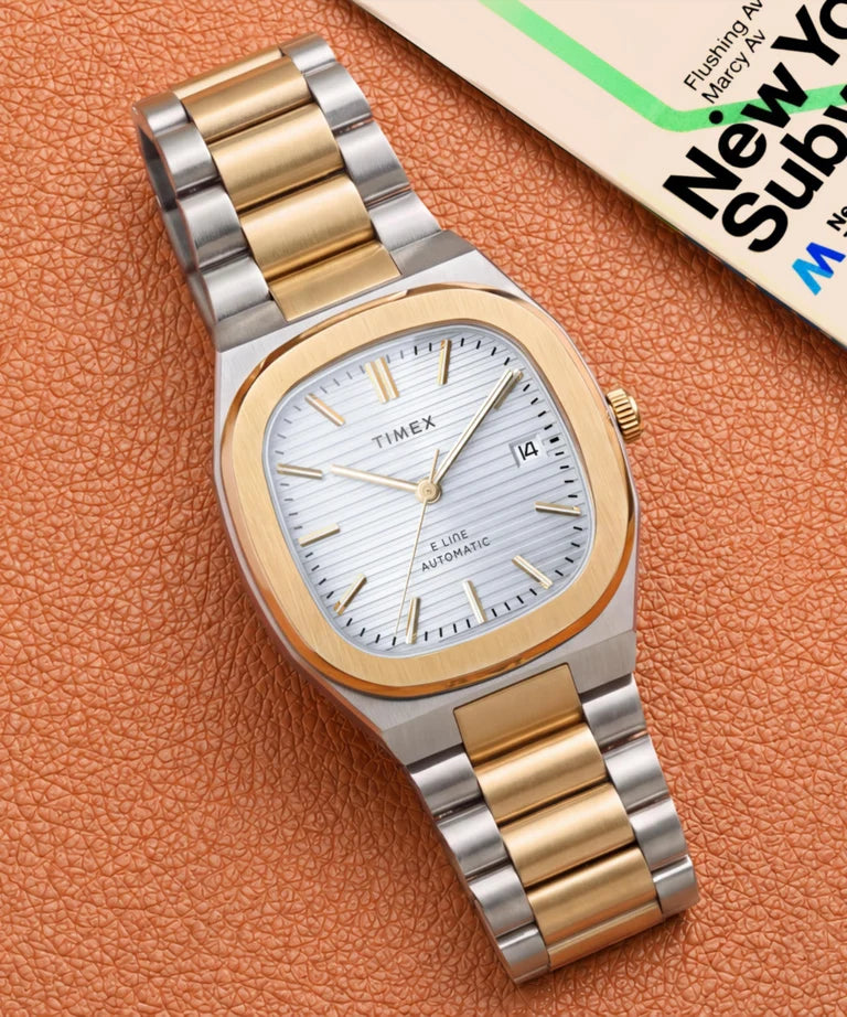 Timex® Automatic E Line 38mm Stainless Steel Bracelet Watch TW6A00600