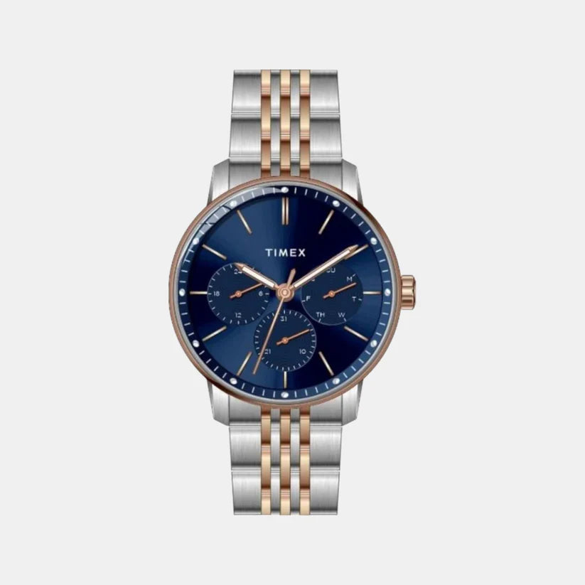 Timex Fashion Men Quartz Blue Dial Multi-Function Stainless Steel Watch TWEG25409