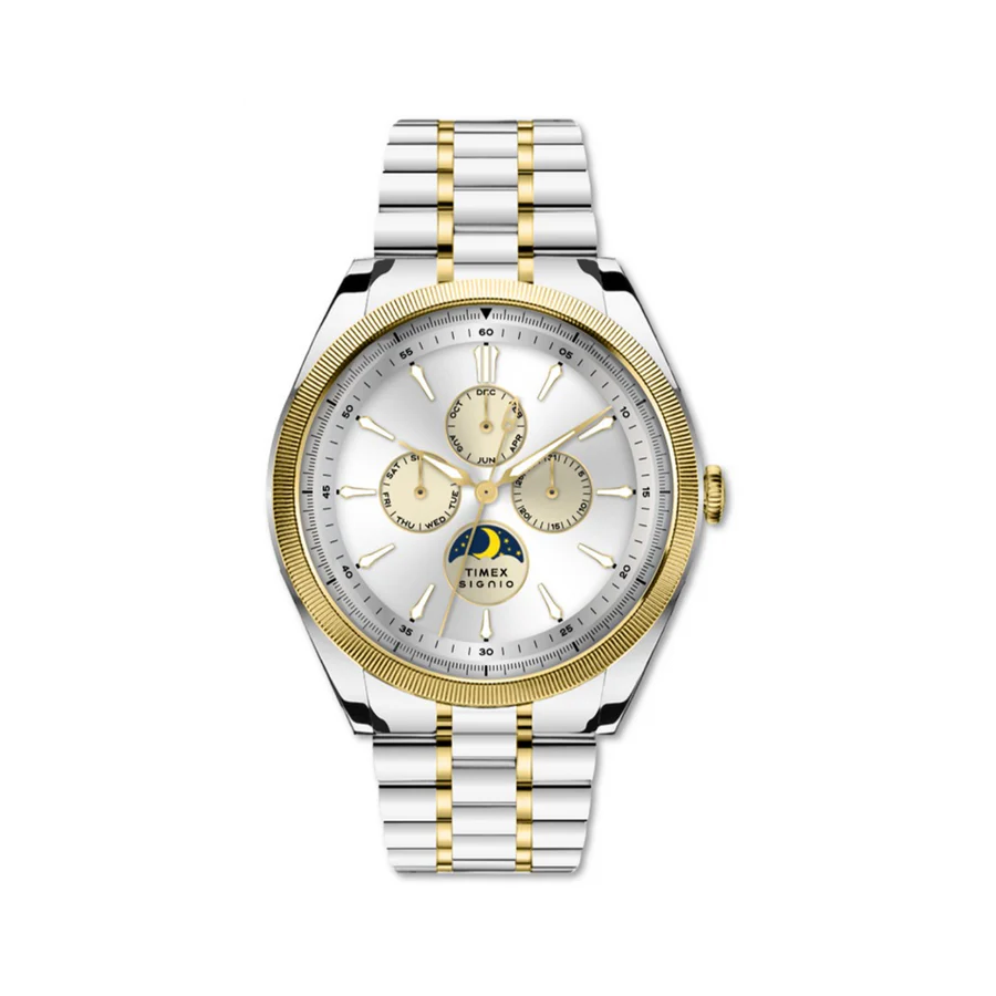 Signio Men Quartz Silver Dial Multi-Function Stainless Steel Watch TWEG34401