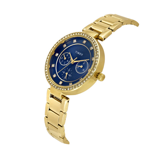 TIMEX Blue Round Dial Analog Women's Watch - TWEL18709