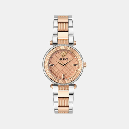 Versace Women Quartz Rose Gold Dial Analog Stainless Steel Watch VE8B00424