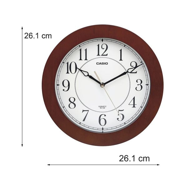 Casio WCL13 IQ-126-5DF Wall Clock ‚¬‚¬Å“ Dark Brown Wood