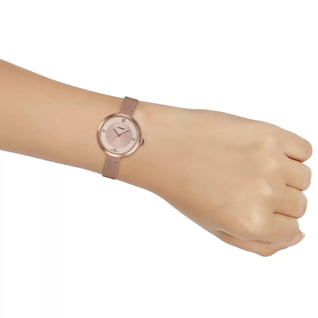 Casio Enticer Rose Gold Analog Mineral Glass, LTP-E154MPG-4ADF-A1852
