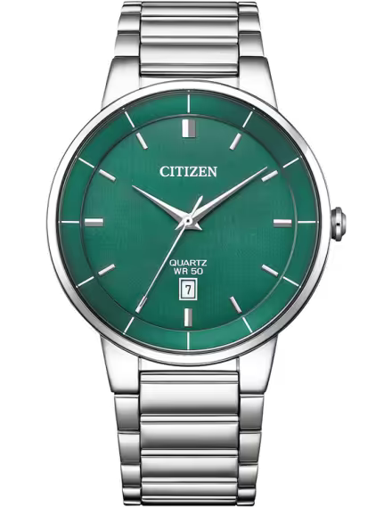 Citizen Men Quartz Green Dial Analog Stainless Steel Band Watch BI5120-51X