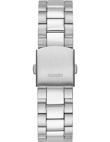 GUESS Stainless Steel Analog Black Dial Men's Watch-Gw0542G1, Band Color:Silver