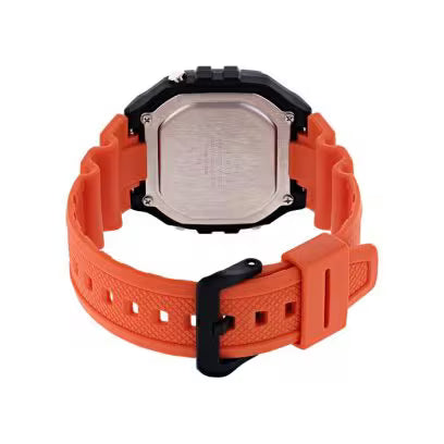 Casio Resin Youth Digital Grey Dial Men Watch-W-218H-4B2Vdf , Bandcolor-Orange