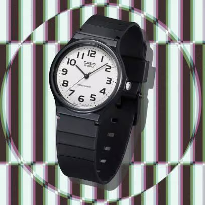 Casio Youth Black Resign Strap White Dial Unisex Watch MQ-24-7B2L(D2530)