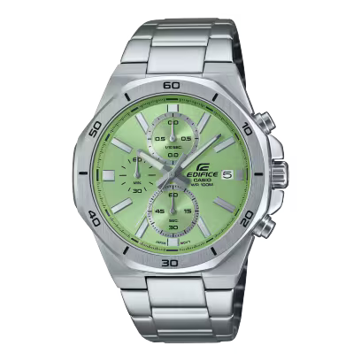 Edifice Men Quartz Green Dial Chronograph Stainless Steel Watch ED637