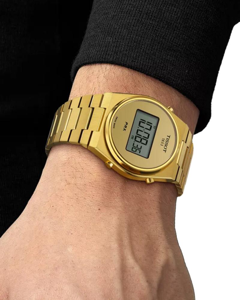 Tissot Men PRX Digital Asymmetrical Golden Watches - T1374633302000