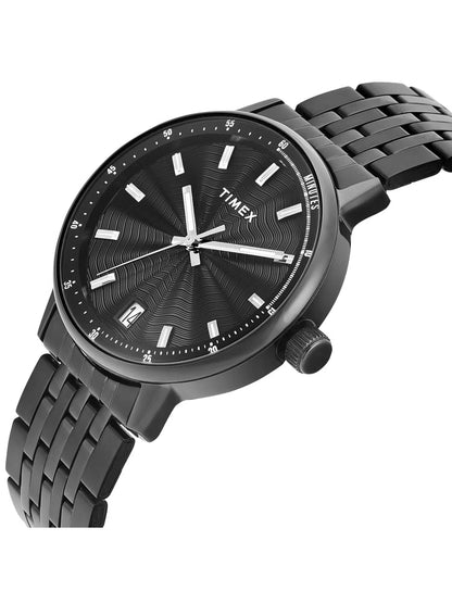 Timex Men Quartz Black Dial Analog Stainless Steel Watch TWEG25410