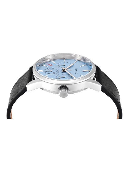 Timex Trendline Men Quartz Blue Dial Multi-Function Leather Watch TWEG25514