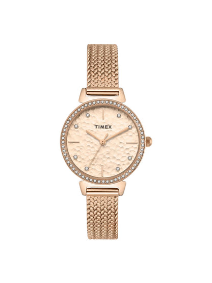 Timex Trendline Women Quartz Rose Gold Dial Analog Stainless Steel Watch TWEL22304