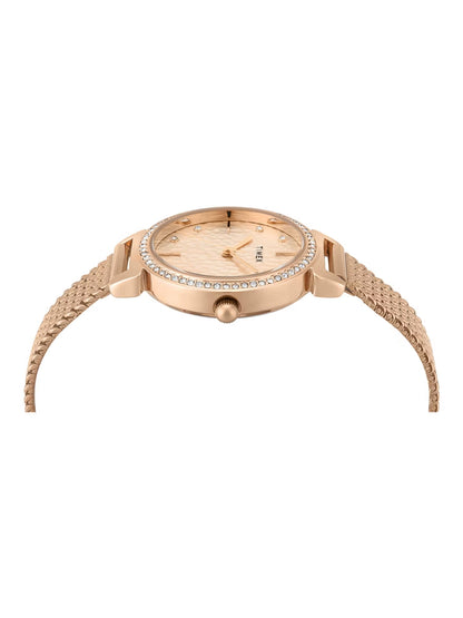 Timex Trendline Women Quartz Rose Gold Dial Analog Stainless Steel Watch TWEL22304