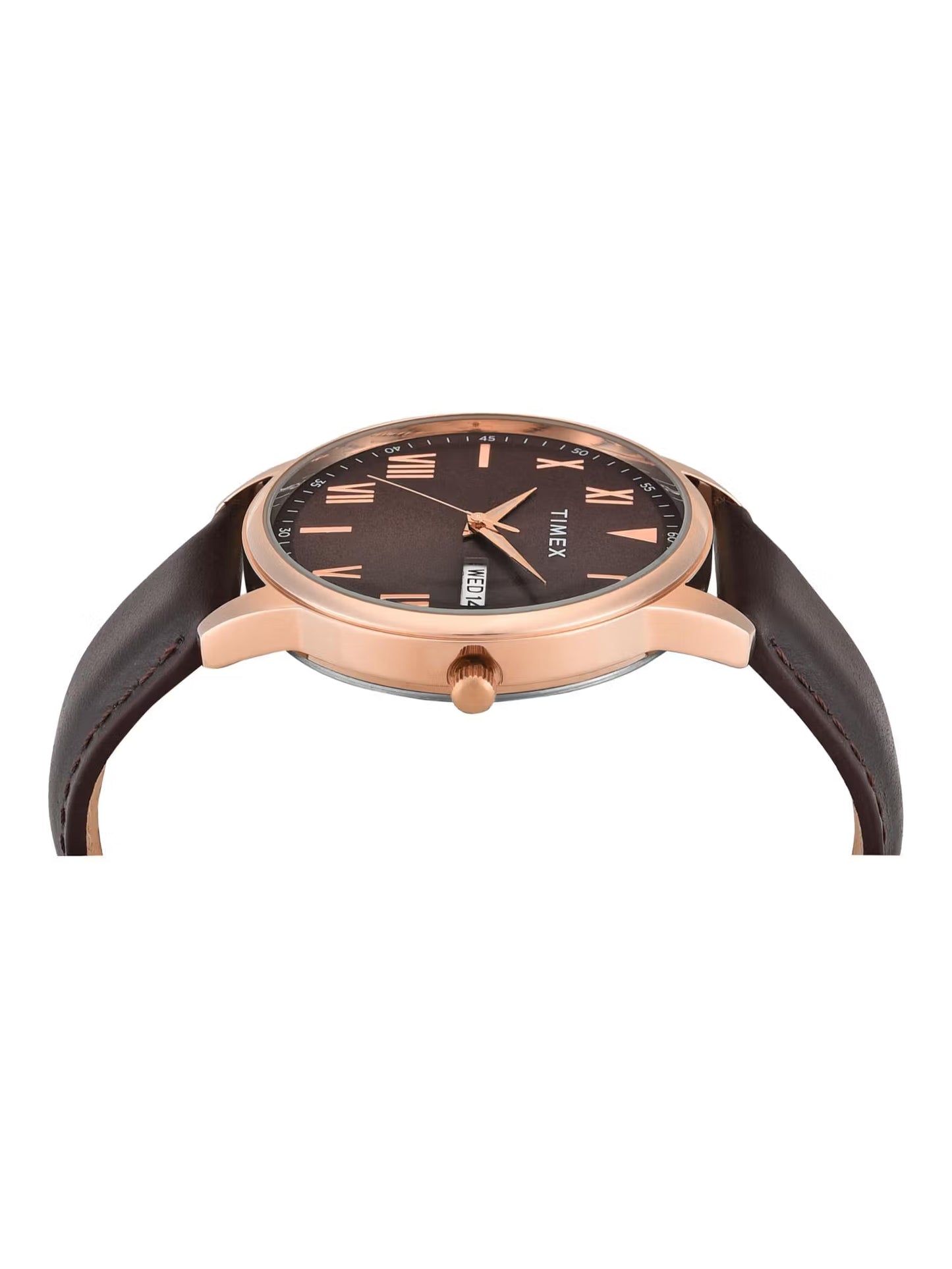 Timex Trendline Men Quartz Brown Dial Analog Leather Watch TWTG12114