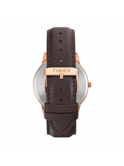 Timex Trendline Men Quartz Brown Dial Analog Leather Watch TWTG12114