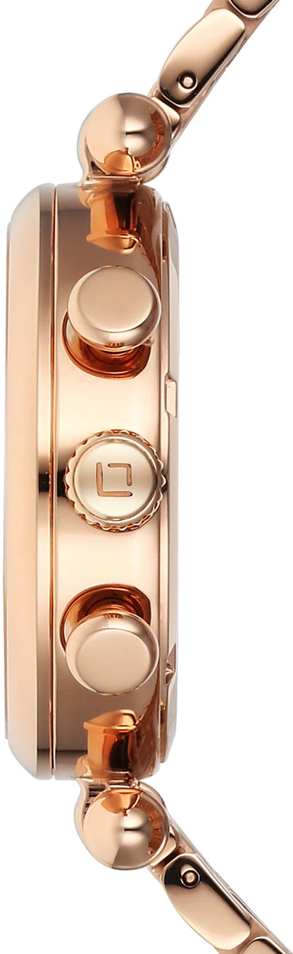 Xylys Quartz Chronograph Rose Gold Dial Gold Stainless Steel Strap Analog Watch  - For Women 45025WM01E