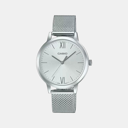 Enticer Women Quartz Silver Dial Analog Mesh Watch A1692