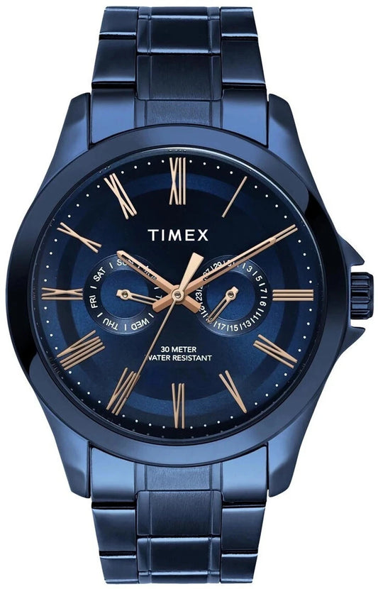 TIMEX Trendline Round 42mm Blue Dial Analog Watch  - For Men TW000X137