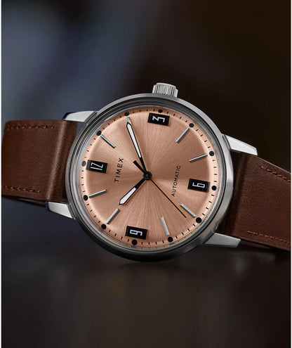 TIMEX Marlin Round 40mm Brown Dial Analog Watch  - For Men TW2W33800U9