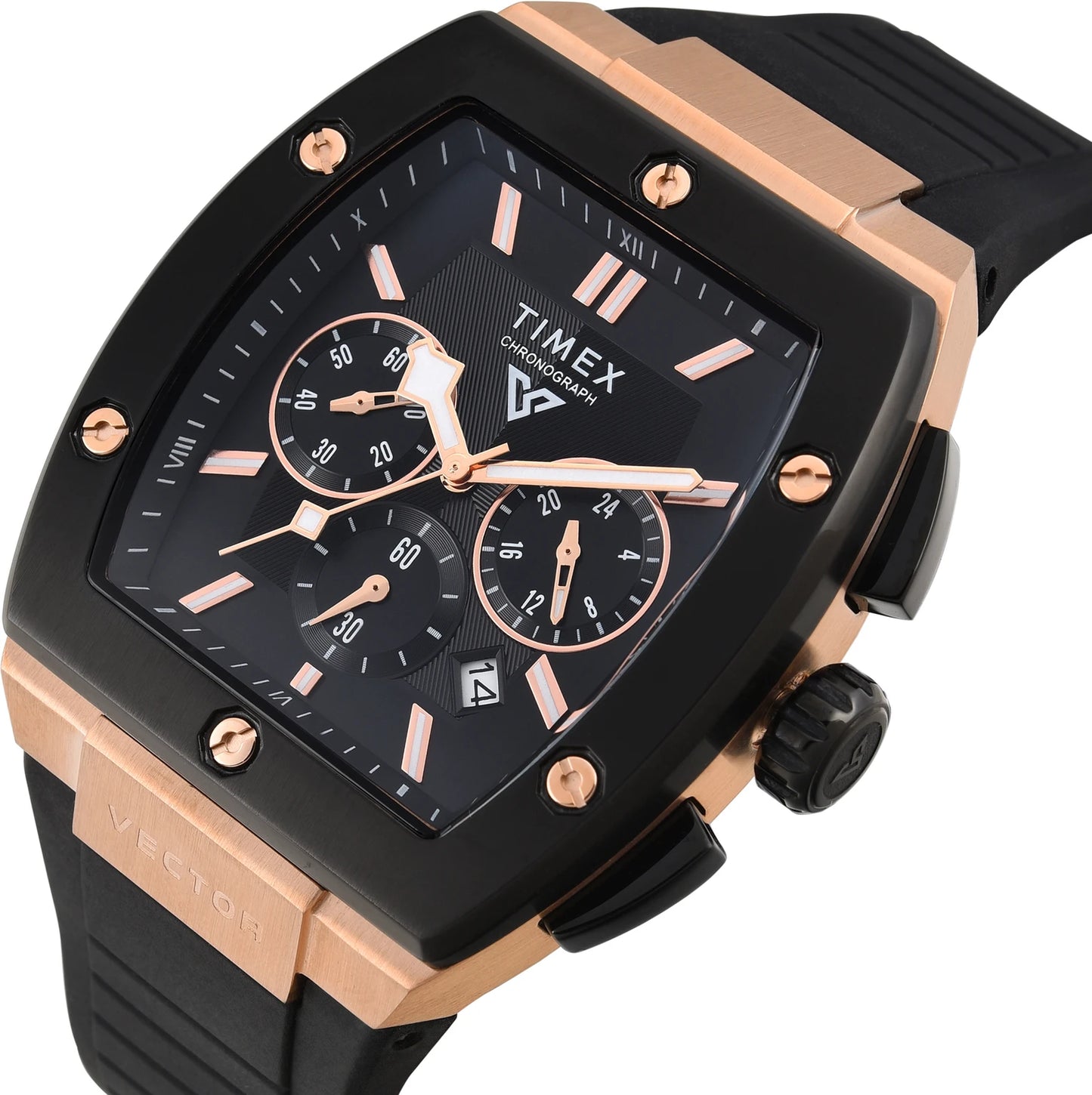 TIMEX Vector Men Black Rectangle Chronograph Dial Analog Watch - TWEG26201
