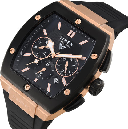 TIMEX Vector Men Black Rectangle Chronograph Dial Analog Watch - TWEG26201