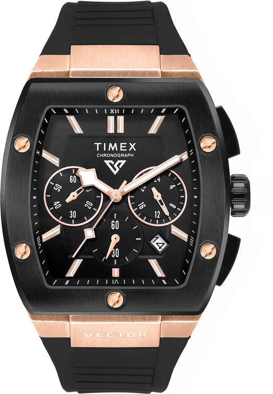 TIMEX Vector Men Black Rectangle Chronograph Dial Analog Watch - TWEG26201