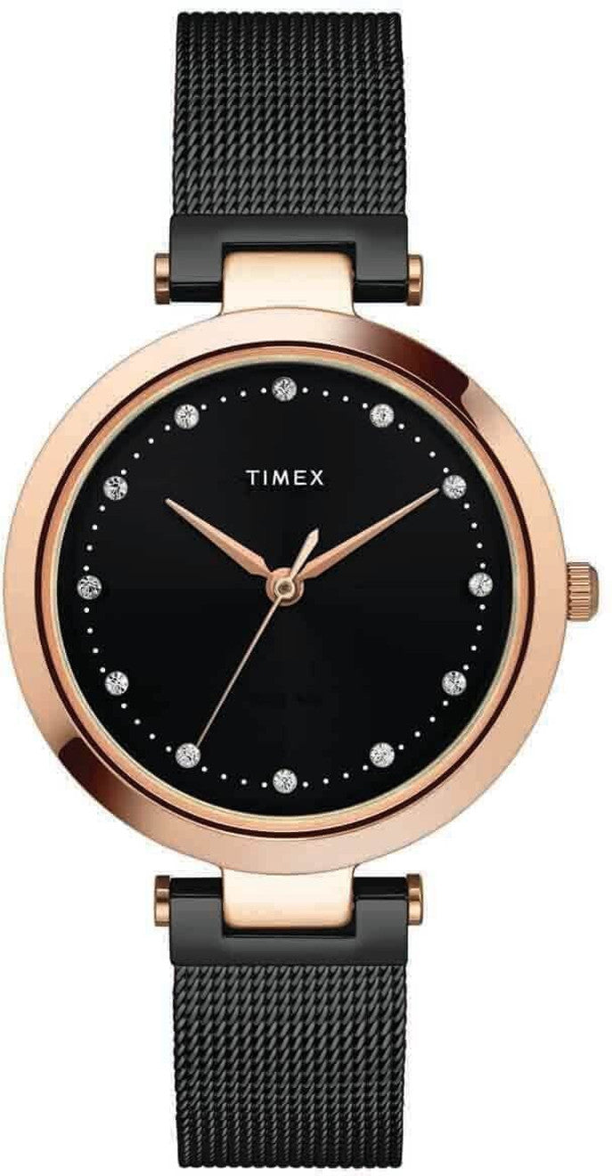 TIMEX Trendline Round 34mm Black Dial Analog Watch - For Women TWEL11826