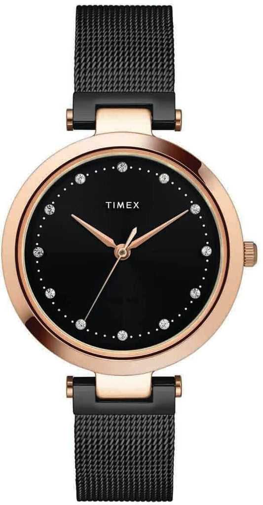 TIMEX Trendline Round 34mm Black Dial Analog Watch - For Women TWEL11826