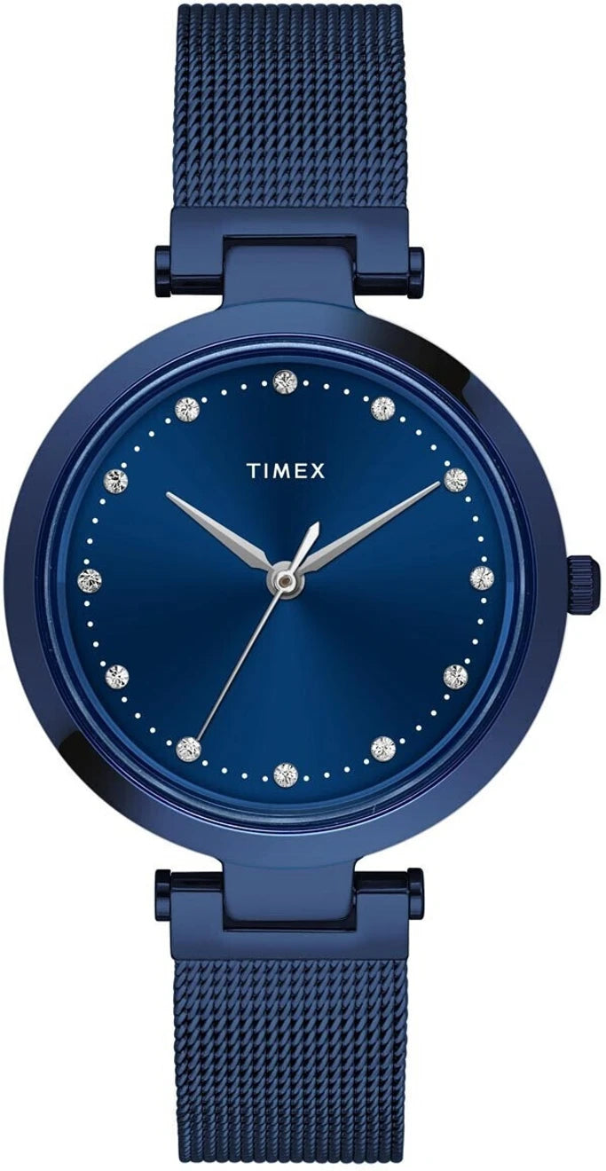 TIMEX Trendline Round 34mm Blue Dial Analog Watch - For Women TWEL11827