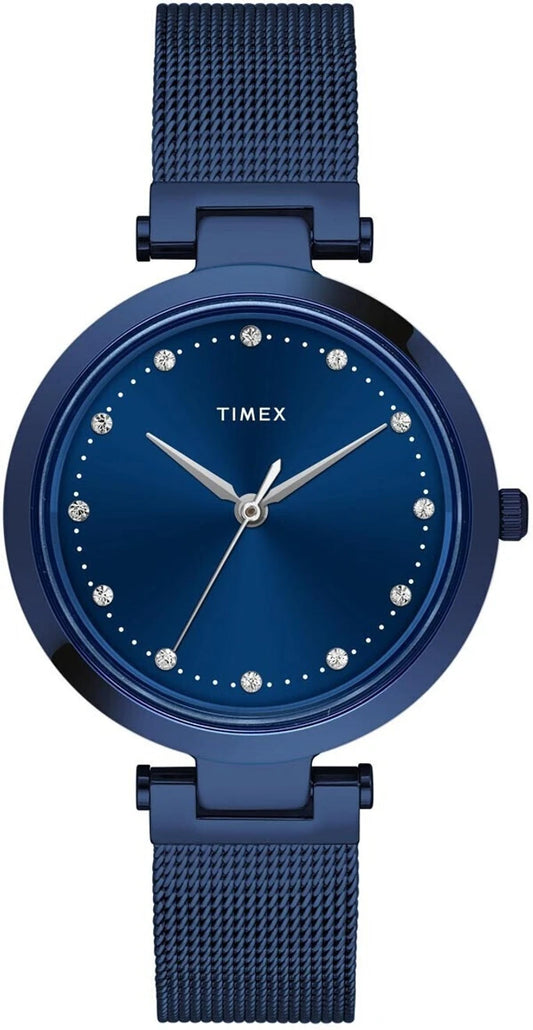 TIMEX Trendline Round 34mm Blue Dial Analog Watch - For Women TWEL11827