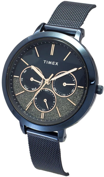 TIMEX Trendline Round 38mm Blue Dial Analog Watch  - For Women TWEL14508