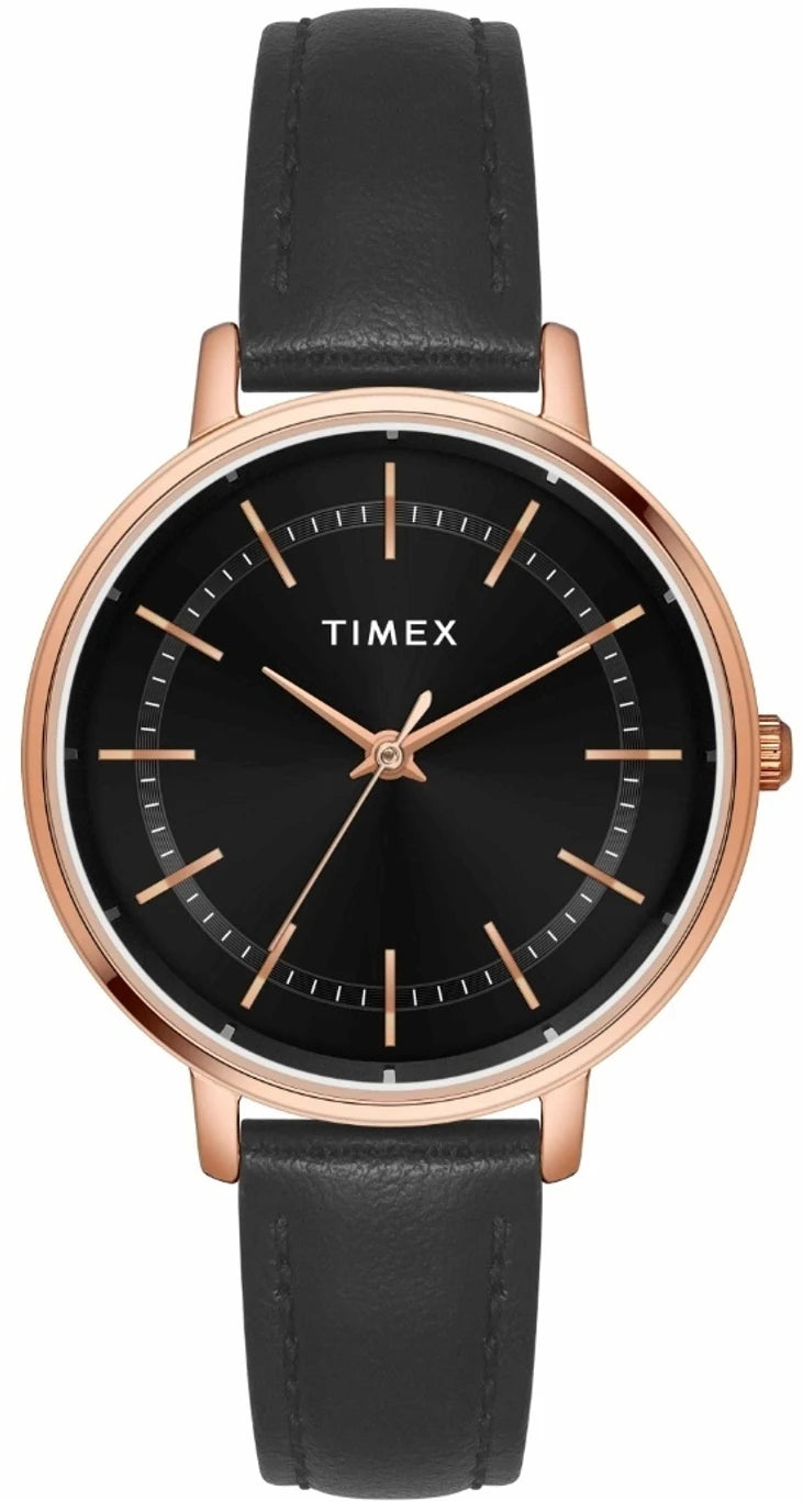 TIMEX Round 34mm Black Dial Analog Watch For Women TWEL15802