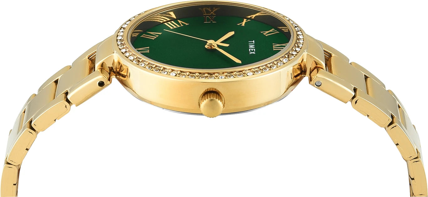 TIMEX Trendline Round 35mm Green Dial Analog Watch TWEL18716