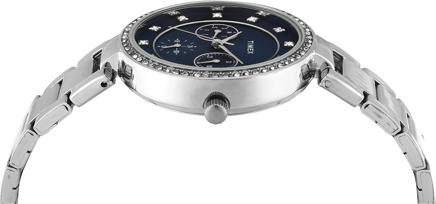 TIMEX Trendline Round 35mm Blue Dial Analog Watch  - For Women TWEL18729