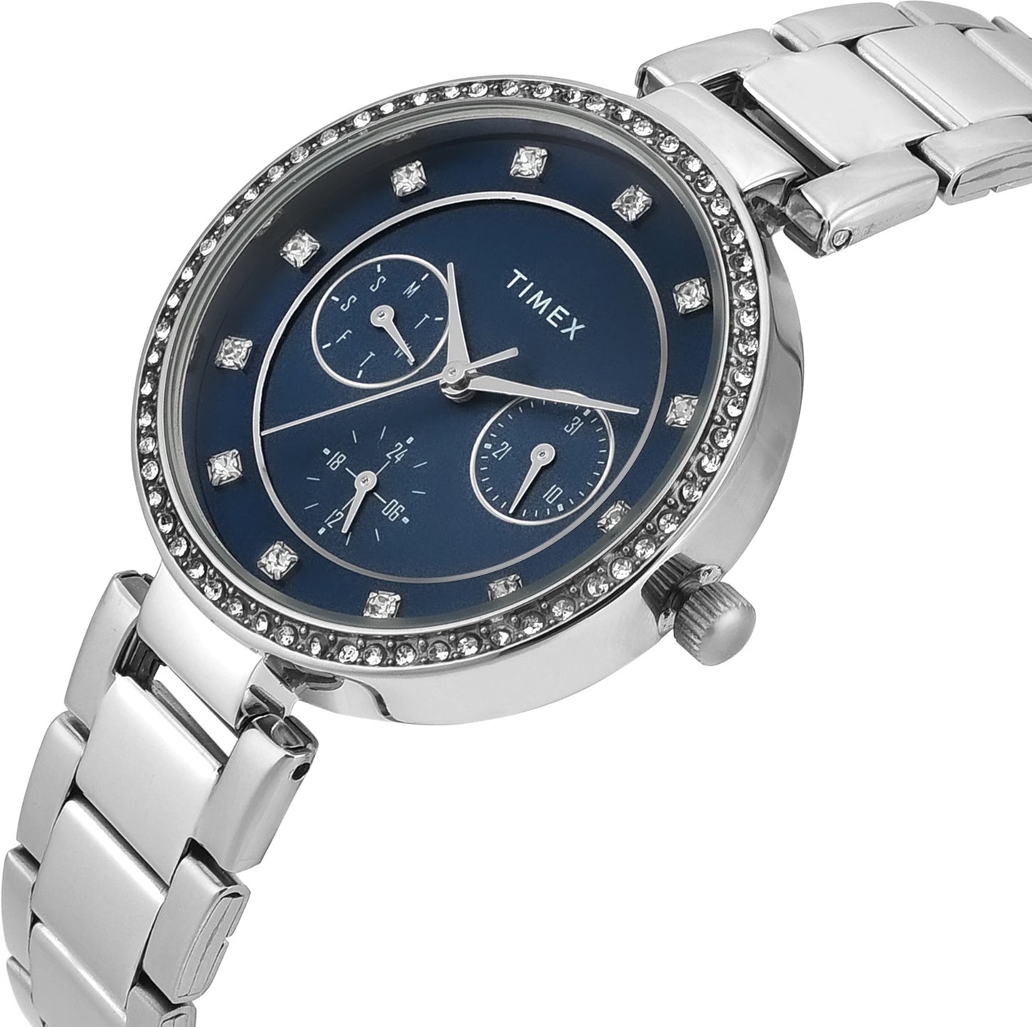 TIMEX Trendline Round 35mm Blue Dial Analog Watch  - For Women TWEL18729