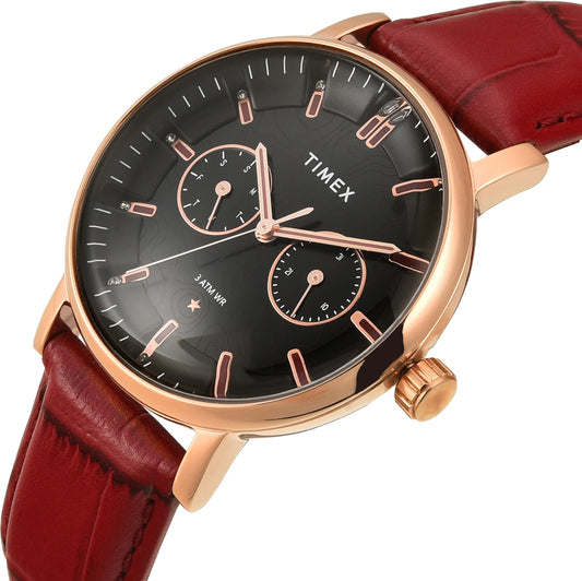 TIMEX Trendline Round 36mm Black Dial Analog Watch  - For Women TWEL20300