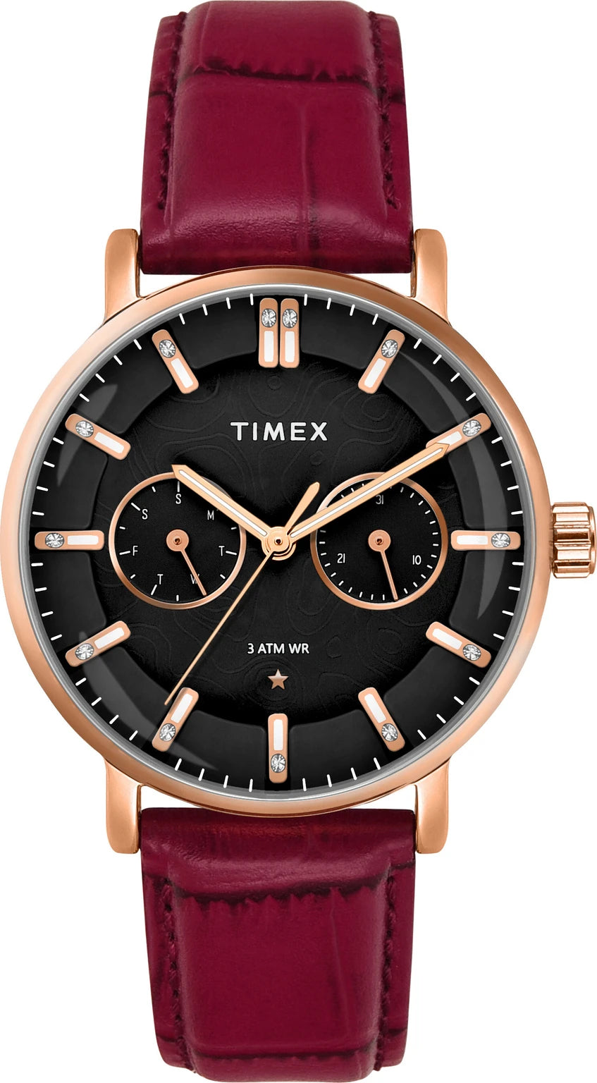 TIMEX Trendline Round 36mm Black Dial Analog Watch  - For Women TWEL20300