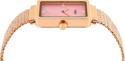 Timex Fashion Women Quartz Mother Of Pearl Dial Analog Stainless Steel Watch TWEL20704