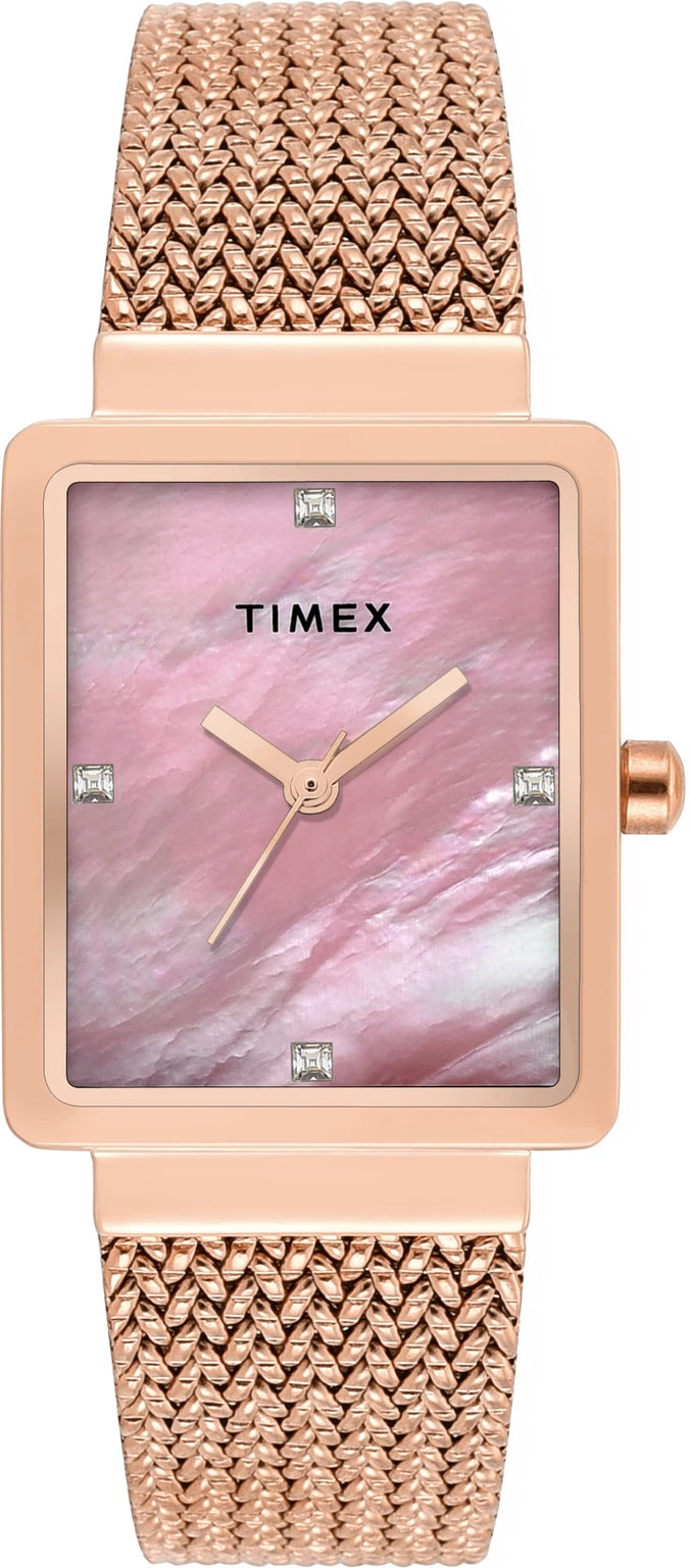 Timex Fashion Women Quartz Mother Of Pearl Dial Analog Stainless Steel Watch TWEL20704