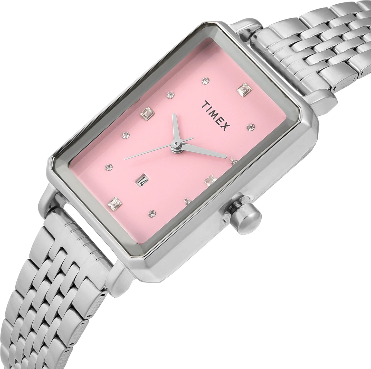 TIMEX Trendline Rectangle 23mm Pink Dial Analog Watch  - For Women TWEL20801
