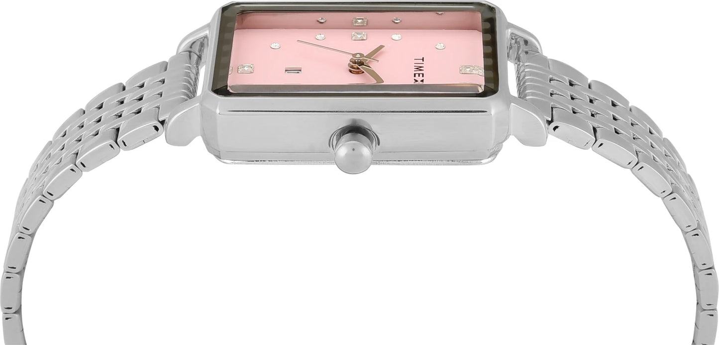 TIMEX Trendline Rectangle 23mm Pink Dial Analog Watch  - For Women TWEL20801