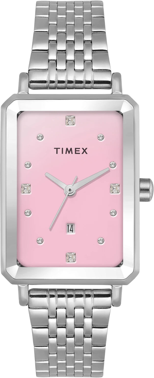TIMEX Trendline Rectangle 23mm Pink Dial Analog Watch  - For Women TWEL20801